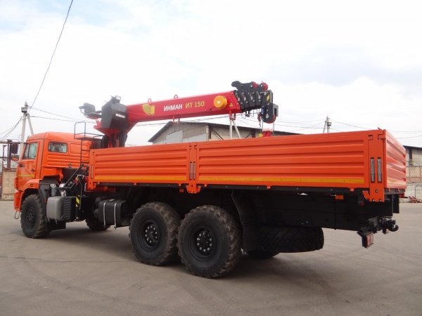 Бортовой автомобиль с КМУ Инман ИТ-150 на базе шасси Камаз 43118-3027-48